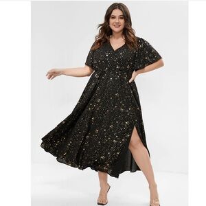 BloomChic Black and Gold Starry Maxi Dress